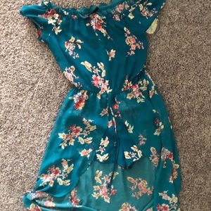 Floral romper with flowy skirt